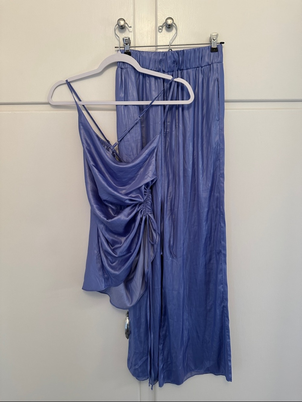 NWT Saintart Silk Talia Pants Periwinkle Purple (Part of Set)